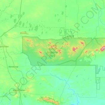 Stirling Range National Park topographic map, elevation, terrain