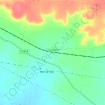 Rajana topographic map, elevation, terrain