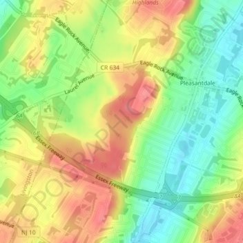 Pleasantdale topographic map, elevation, terrain