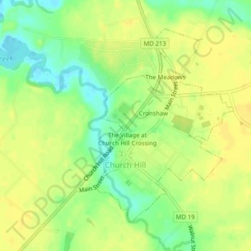 Church Hill topographic map, elevation, terrain