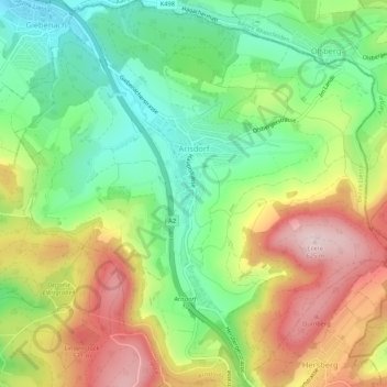 Arisdorf topographic map, elevation, terrain