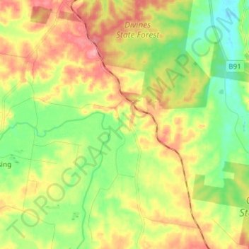 Braunstone topographic map, elevation, terrain