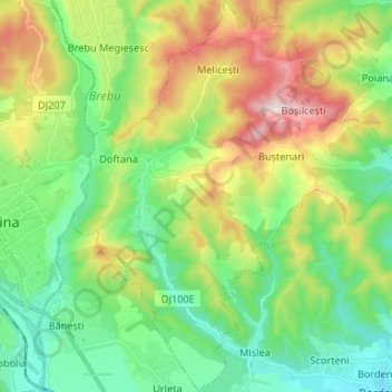 Tega topographic map, elevation, terrain