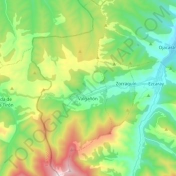 Valgañón topographic map, elevation, terrain