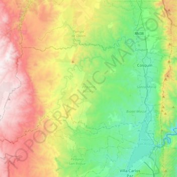 Pedanía Rosario topographic map, elevation, terrain