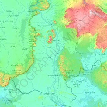 Champasak Province topographic map, elevation, terrain