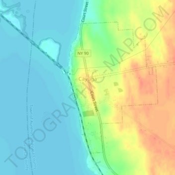 Cayuga topographic map, elevation, terrain