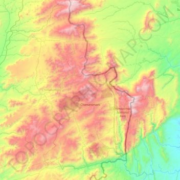 Chimanimani topographic map, elevation, terrain