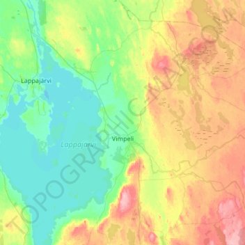 Vimpeli topographic map, elevation, terrain