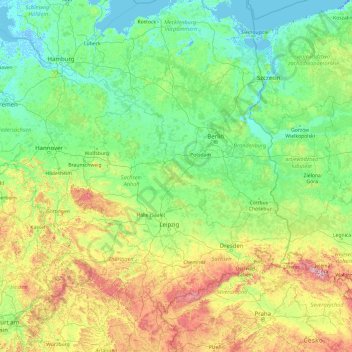 Elbe topographic map, elevation, terrain