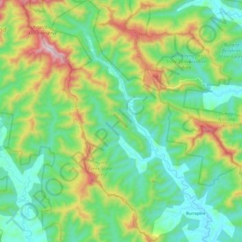 Thumb Creek topographic map, elevation, terrain