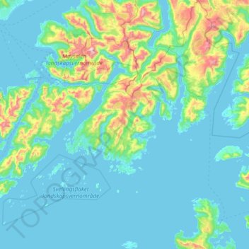 Lødingen topographic map, elevation, terrain