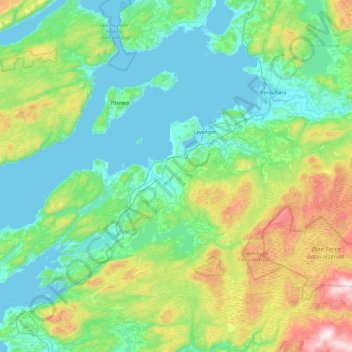 Levanger topographic map, elevation, terrain
