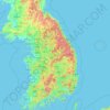 朝鮮半島 topographic map, elevation, terrain