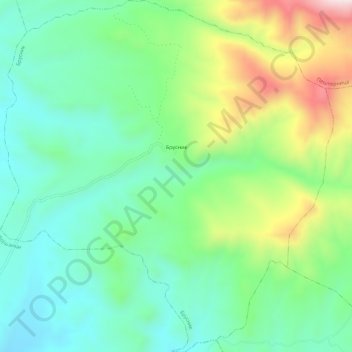 Brusnik topographic map, elevation, terrain