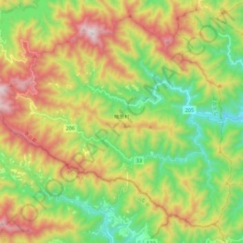 Hinohara topographic map, elevation, terrain