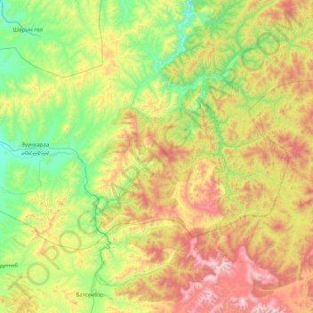Mandal topographic map, elevation, terrain