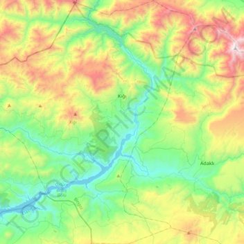 Kiğı topographic map, elevation, terrain