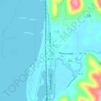 Stoddard topographic map, elevation, terrain