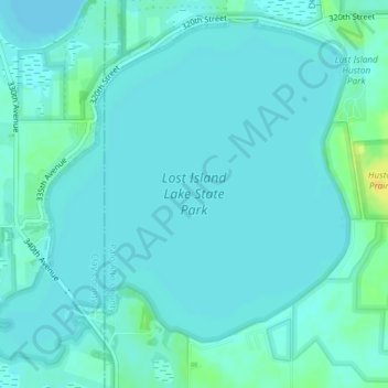 Lost Island Lake topographic map, elevation, terrain