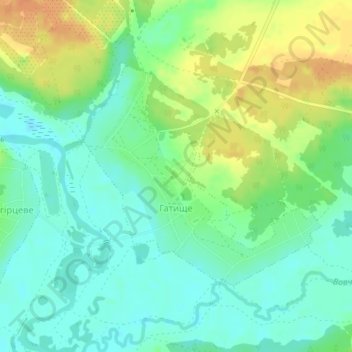Hatyshche topographic map, elevation, terrain
