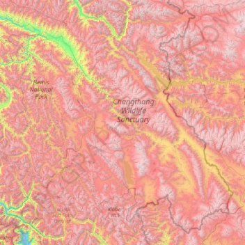 Leh Tehsil topographic map, elevation, terrain