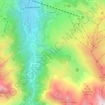 Germ topographic map, elevation, terrain