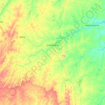 Solonópole topographic map, elevation, terrain
