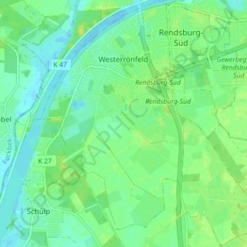 Westerrönfeld topographic map, elevation, terrain