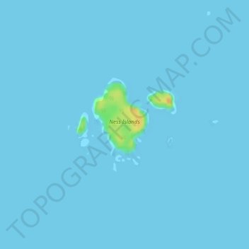 Ness Islands topographic map, elevation, terrain