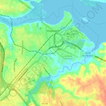 Hopewell topographic map, elevation, terrain