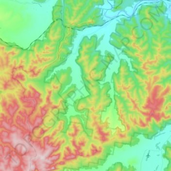 Kerrabee topographic map, elevation, terrain