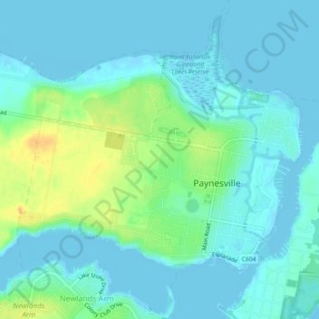 Paynesville topographic map, elevation, terrain