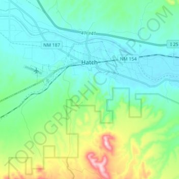 Hatch topographic map, elevation, terrain