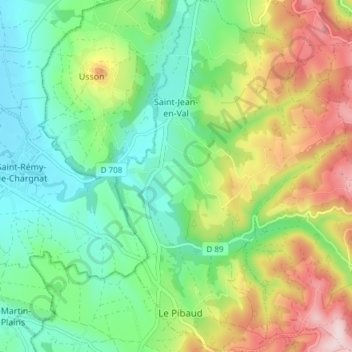 Saint-Jean-en-Val topographic map, elevation, terrain