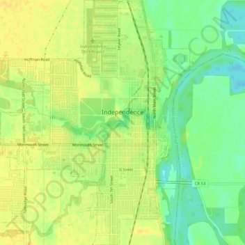 Independence topographic map, elevation, terrain