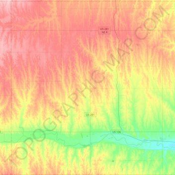 Webster County topographic map, elevation, terrain