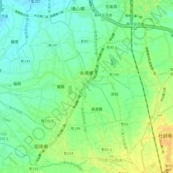 Yongjing Township topographic map, elevation, terrain