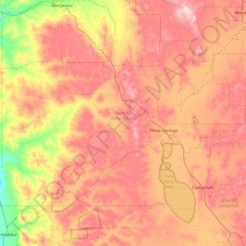 Shire Of Three Springs topographic map, elevation, terrain