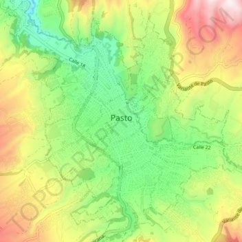 Pasto topographic map, elevation, terrain