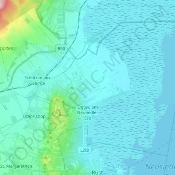 Gemeinde Oggau topographic map, elevation, terrain