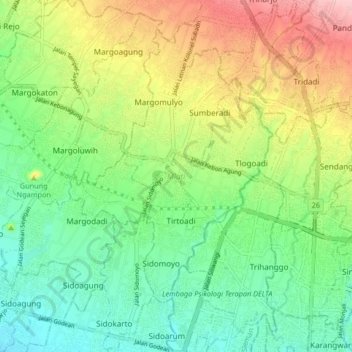 Mlati topographic map, elevation, terrain