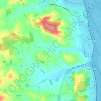 Starcross topographic map, elevation, terrain