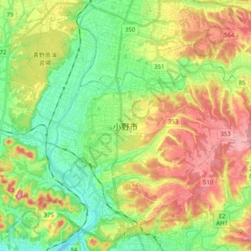 Ono topographic map, elevation, terrain