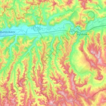Daneș topographic map, elevation, terrain