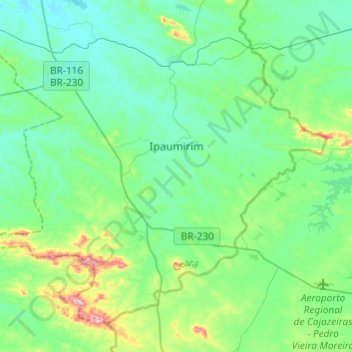 Ipaumirim topographic map, elevation, terrain