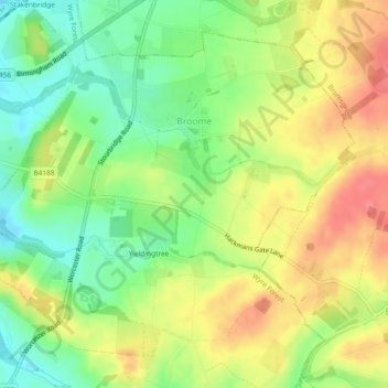 Broome topographic map, elevation, terrain