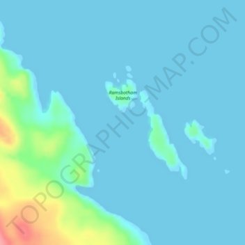 Ramsbotham Islands topographic map, elevation, terrain