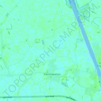 Clenchwarton topographic map, elevation, terrain