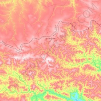 Divisópolis topographic map, elevation, terrain